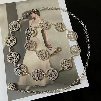 Női divat Arany ezüst deréklánc derékszíj öv Vintage testlánc lányoknak temperamentumos deréköv ékszer kiegészítők