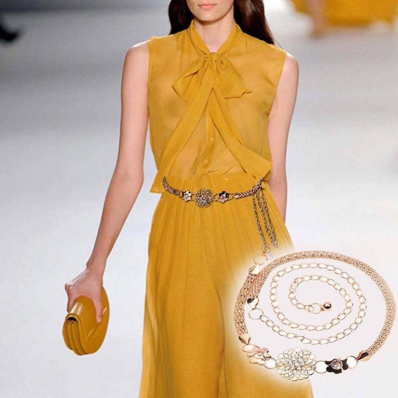 Női divat Arany ezüst deréklánc derékszíj öv Vintage testlánc lányoknak temperamentumos deréköv ékszer kiegészítők