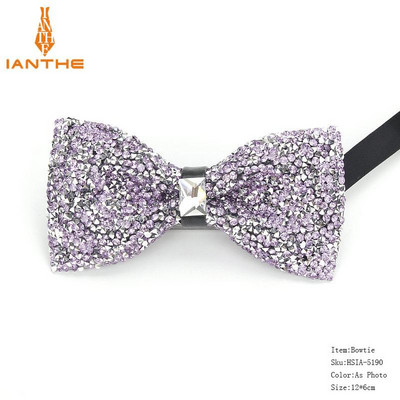 Luksuzne muške leptir-mašne s dijamantnim kristalima i dragim kamenjem Modni dodaci za svatove gravatas Ogrlice za bankete Muške vjenčane leptir-mašne