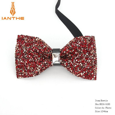 Luksuzne muške leptir-mašne s dijamantnim kristalima i dragim kamenjem Modni dodaci za svatove gravatas Ogrlice za bankete Muške vjenčane leptir-mašne