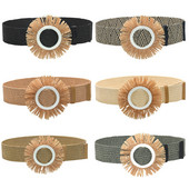 Novi široki pojas za slobodno vrijeme Ženska odjeća Tkana elastična elastična ukrasna elastična trava u struku Dizajnerski pojasevi Ženski visokokvalitetni