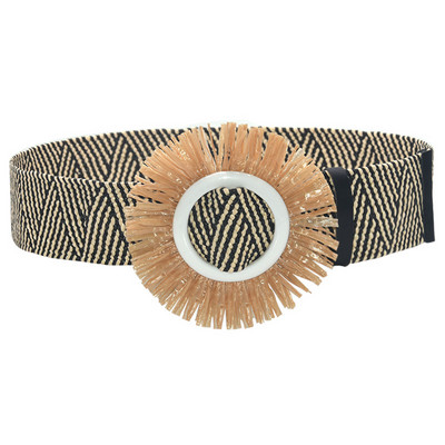 Novi široki pojas za slobodno vrijeme Ženska odjeća Tkana elastična elastična ukrasna elastična trava u struku Dizajnerski pojasevi Ženski visokokvalitetni