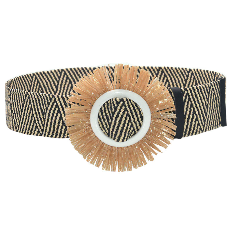 Novi široki pojas za slobodno vrijeme Ženska odjeća Tkana elastična elastična ukrasna elastična trava u struku Dizajnerski pojasevi Ženski visokokvalitetni
