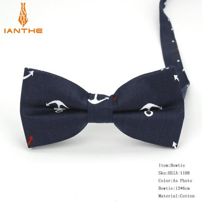 2018 Bărbați Formali 100% bumbac Vintage Anchor Print Papion fluture Papion Tuxedo Flori Funde Accesorii pentru petrecerea de bal Cadouri