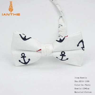 2018 Bărbați Formali 100% bumbac Vintage Anchor Print Papion fluture Papion Tuxedo Flori Funde Accesorii pentru petrecerea de bal Cadouri