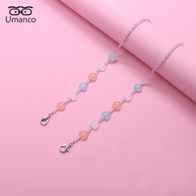 Lanac za sunčane naočale od 64 cm za djecu, kristalni privjesak, perle, maska, lančići za naočale, ogrlica s uzicom protiv pada, naočale, nakit