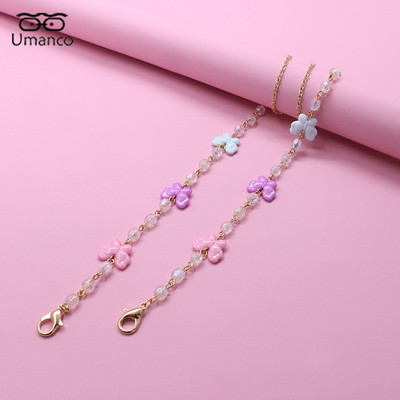 Lanac za sunčane naočale od 64 cm za djecu, kristalni privjesak, perle, maska, lančići za naočale, ogrlica s uzicom protiv pada, naočale, nakit