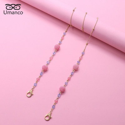 Lanac za sunčane naočale od 64 cm za djecu, kristalni privjesak, perle, maska, lančići za naočale, ogrlica s uzicom protiv pada, naočale, nakit