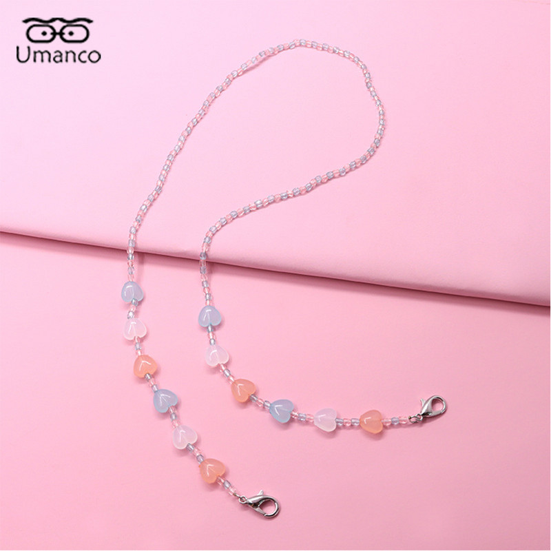 Lanac za sunčane naočale od 64 cm za djecu, kristalni privjesak, perle, maska, lančići za naočale, ogrlica s uzicom protiv pada, naočale, nakit