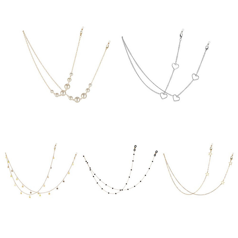 Modni metalni produžetak za zaštitu od gubitka naočala, držač za naočale, lanac za naočale, lanac od kristalnih perli, maska, uzice