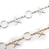 Ženska moda Circle Stars Metalni privjesak za ključeve Bohemia Dress Lanac oko struka Korzet Cinch pojas Odjeća Dodaci Ukrasi nakit
