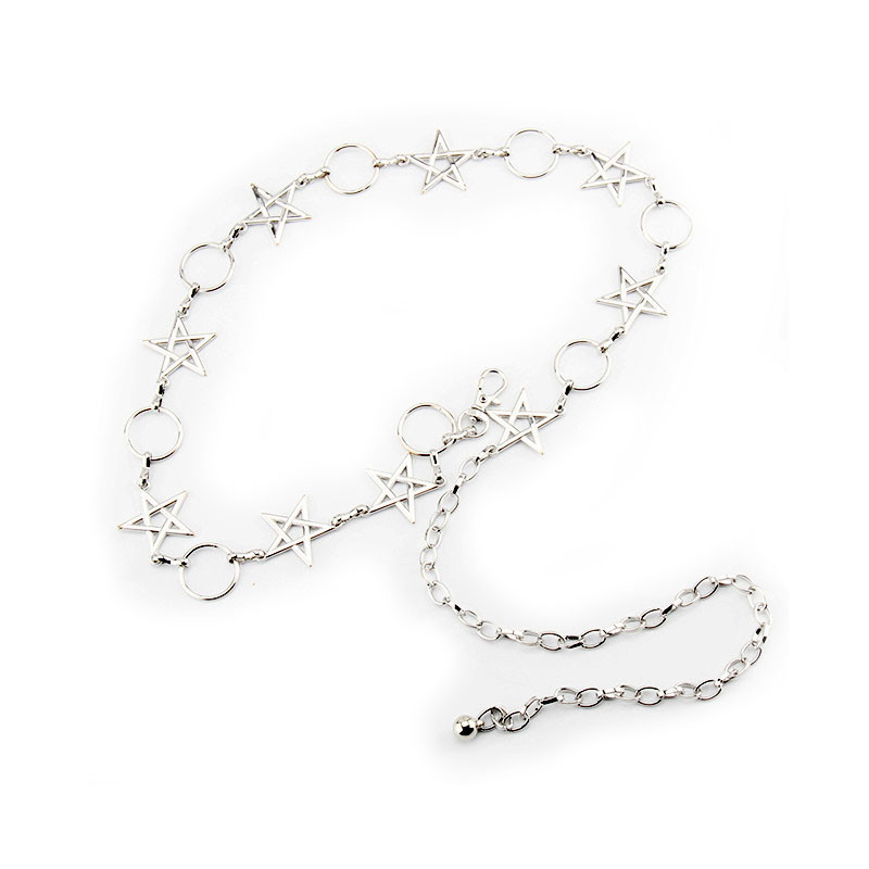 Ženska moda Circle Stars Metalni privjesak za ključeve Bohemia Dress Lanac oko struka Korzet Cinch pojas Odjeća Dodaci Ukrasi nakit