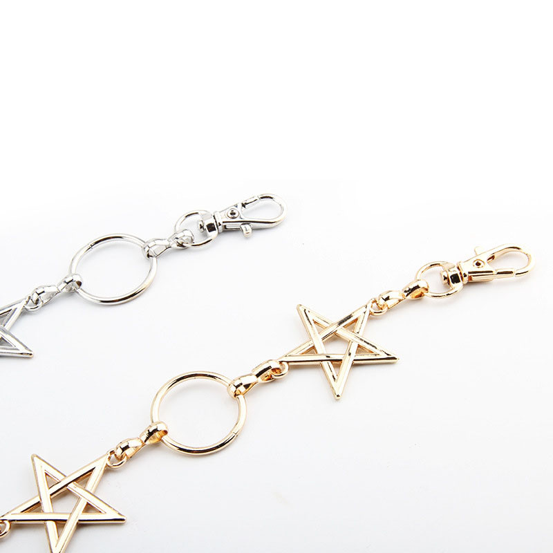 Ženska moda Circle Stars Metalni privjesak za ključeve Bohemia Dress Lanac oko struka Korzet Cinch pojas Odjeća Dodaci Ukrasi nakit