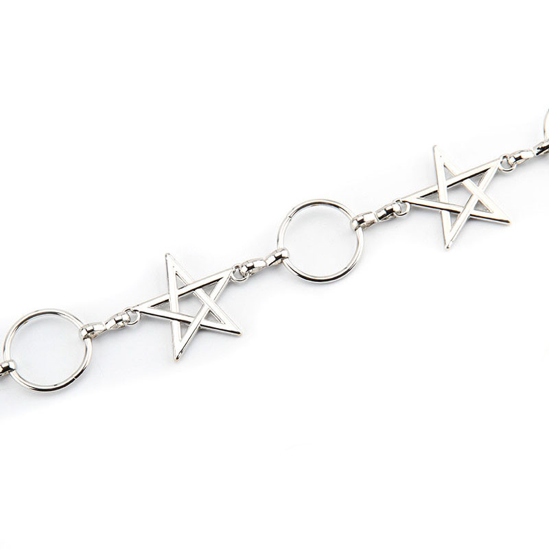 Ženska moda Circle Stars Metalni privjesak za ključeve Bohemia Dress Lanac oko struka Korzet Cinch pojas Odjeća Dodaci Ukrasi nakit
