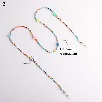 Lanac za sunčane naočale u boemskom etničkom stilu za žene Raznobojna uzica za masku za lice Uzica Vintage remen za naočale oko vrata Uže