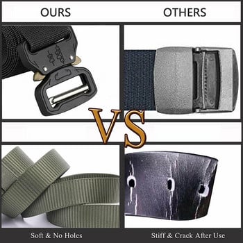 Army Canvas Belt Ανδρικές Ζώνες Tactical Designer για τζιν παντελόνι Ελαστική νάιλον 3,8 cm φαρδιά ζώνη μαύρη μεταλλική ζώνη μέσης με πόρπη