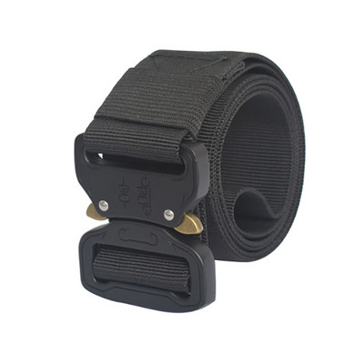 Curea din pânză pentru bărbați Curele tactice de designer pentru blugi, pantaloni, nailon elastic, cu lățime de 3,8 cm, curea în talie cu cataramă metalică neagră
