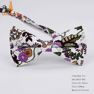 Ianthe bărbați nou-nouț vintage cu imprimeu de flori papion de nuntă pentru bărbați Robe Gravatas mire cravată fluture modă papion