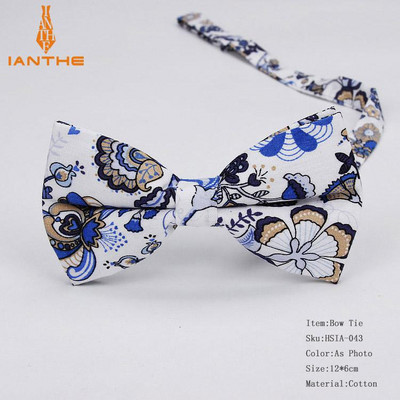Ianthe bărbați nou-nouț vintage cu imprimeu de flori papion de nuntă pentru bărbați Robe Gravatas mire cravată fluture modă papion