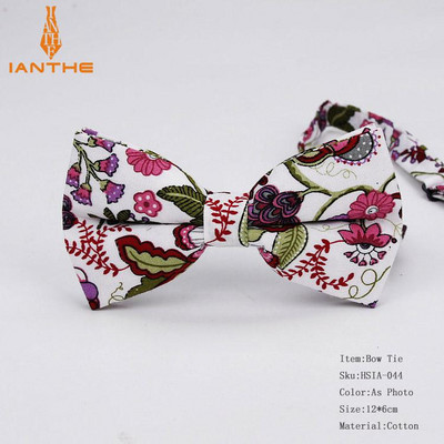 Ianthe bărbați nou-nouț vintage cu imprimeu de flori papion de nuntă pentru bărbați Robe Gravatas mire cravată fluture modă papion