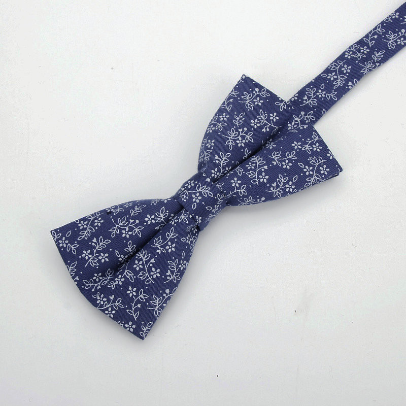 2018 nou-nouț papion floral 100% bumbac papion cravate pentru bărbați costume de afaceri pentru petrecere de nuntă Gravata bleumarin cravată fluture