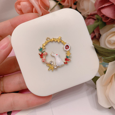 Modna kutija za kontaktne leće s cvijećem i zečevima za žene Kutija za kontaktne leće Kutija za držač spremnika Prekrasan putni džep