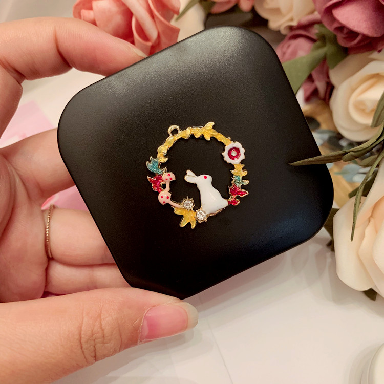 Modna kutija za kontaktne leće s cvijećem i zečevima za žene Kutija za kontaktne leće Kutija za držač spremnika Prekrasan putni džep