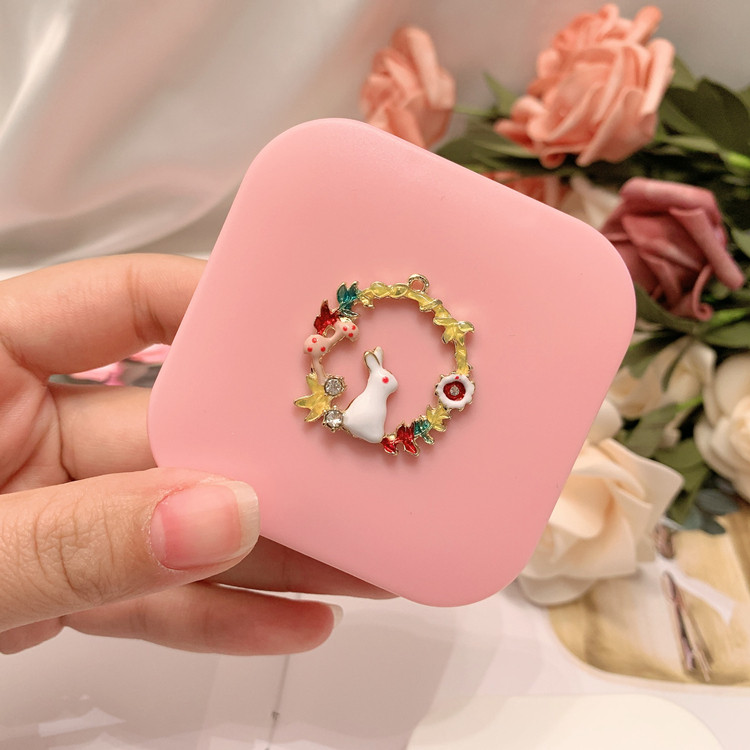 Modna kutija za kontaktne leće s cvijećem i zečevima za žene Kutija za kontaktne leće Kutija za držač spremnika Prekrasan putni džep