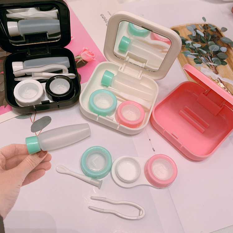 Modna kutija za kontaktne leće s cvijećem i zečevima za žene Kutija za kontaktne leće Kutija za držač spremnika Prekrasan putni džep