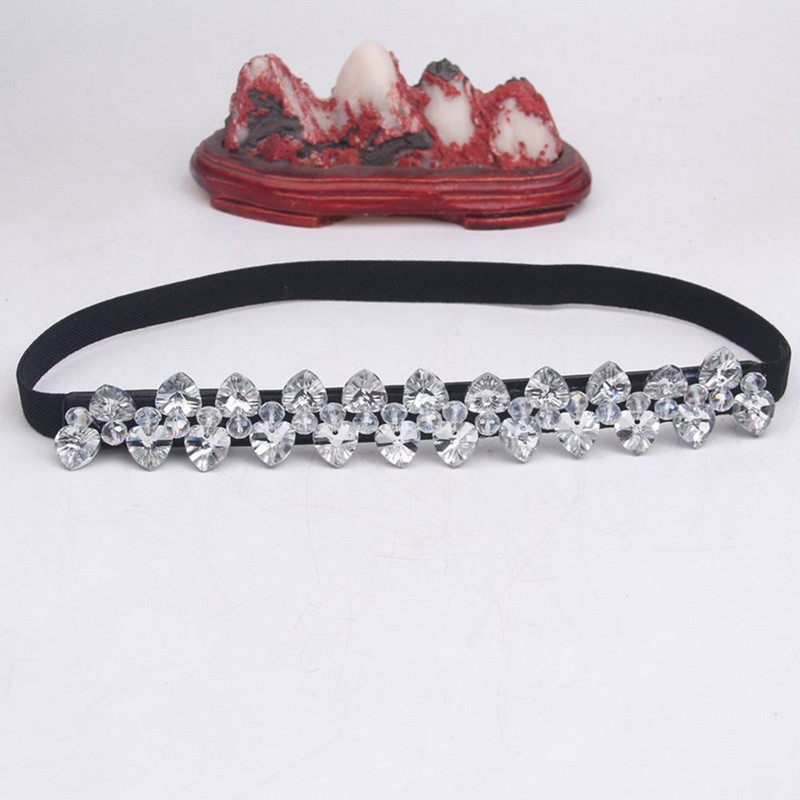 Ženska sjajna haljina u obliku srca s kristalima od vještačkih dijamanata, elastični remen za žene, dodaci za odjeću u struku