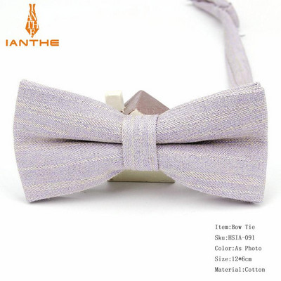 Ianthe Muške potpuno nove vintage pruge Jednobojne vjenčane leptir mašne za muškarce Vestido Gravatas Kravata mladoženja Modne leptir leptir mašne