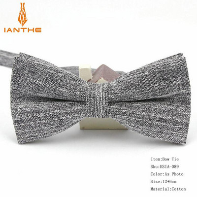 Ianthe Muške potpuno nove vintage pruge Jednobojne vjenčane leptir mašne za muškarce Vestido Gravatas Kravata mladoženja Modne leptir leptir mašne