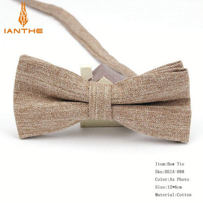 Ianthe Muške potpuno nove vintage pruge Jednobojne vjenčane leptir mašne za muškarce Vestido Gravatas Kravata mladoženja Modne leptir leptir mašne