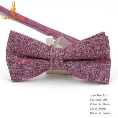 Ianthe Muške potpuno nove vintage pruge Jednobojne vjenčane leptir mašne za muškarce Vestido Gravatas Kravata mladoženja Modne leptir leptir mašne