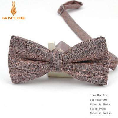 Ianthe Muške potpuno nove vintage pruge Jednobojne vjenčane leptir mašne za muškarce Vestido Gravatas Kravata mladoženja Modne leptir leptir mašne