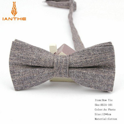 Ianthe Muške potpuno nove vintage pruge Jednobojne vjenčane leptir mašne za muškarce Vestido Gravatas Kravata mladoženja Modne leptir leptir mašne