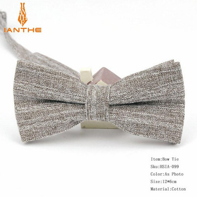 Ianthe Muške potpuno nove vintage pruge Jednobojne vjenčane leptir mašne za muškarce Vestido Gravatas Kravata mladoženja Modne leptir leptir mašne