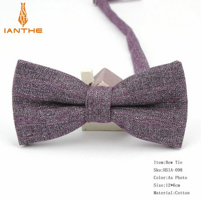 Ianthe Muške potpuno nove vintage pruge Jednobojne vjenčane leptir mašne za muškarce Vestido Gravatas Kravata mladoženja Modne leptir leptir mašne