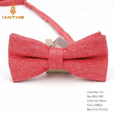 Ianthe Muške potpuno nove vintage pruge Jednobojne vjenčane leptir mašne za muškarce Vestido Gravatas Kravata mladoženja Modne leptir leptir mašne