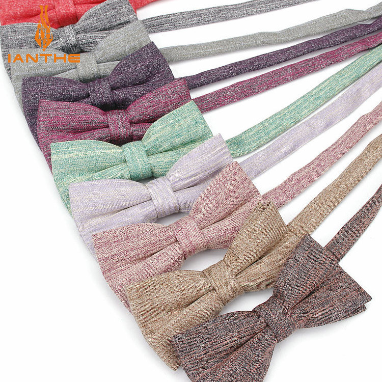 Ianthe Muške potpuno nove vintage pruge Jednobojne vjenčane leptir mašne za muškarce Vestido Gravatas Kravata mladoženja Modne leptir leptir mašne