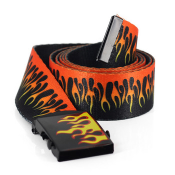 New Style Flame Print Ανδρικές Γυναικείες Unisex Ζώνες Ζώνες Υψηλής Ποιότητας Νάιλον Ζώνες Μόδα Ανδρικά Τζιν Ζώνη Μέσης Μακρύτερη 130cm