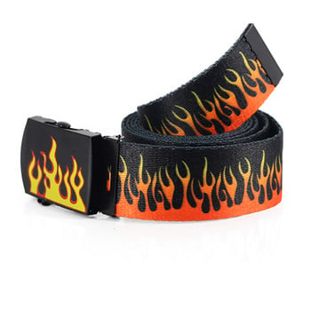 New Style Flame Print Ανδρικές Γυναικείες Unisex Ζώνες Ζώνες Υψηλής Ποιότητας Νάιλον Ζώνες Μόδα Ανδρικά Τζιν Ζώνη Μέσης Μακρύτερη 130cm