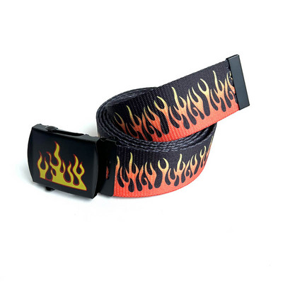 Novi stil s uzorkom plamena, muškarci, žene, uniseks, obični remeni s tkanjem, visokokvalitetni najlonski remeni, modni muški remen za traperice, dulji od 130 cm