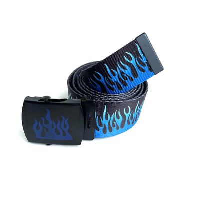 Novi stil s uzorkom plamena, muškarci, žene, uniseks, obični remeni s tkanjem, visokokvalitetni najlonski remeni, modni muški remen za traperice, dulji od 130 cm