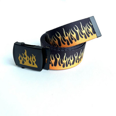 Novi stil s uzorkom plamena, muškarci, žene, uniseks, obični remeni s tkanjem, visokokvalitetni najlonski remeni, modni muški remen za traperice, dulji od 130 cm