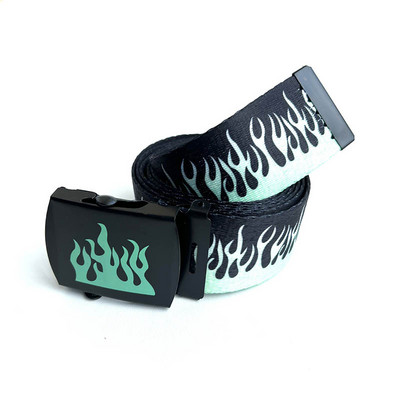 Novi stil s uzorkom plamena, muškarci, žene, uniseks, obični remeni s tkanjem, visokokvalitetni najlonski remeni, modni muški remen za traperice, dulji od 130 cm