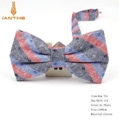 Ianthe meeste uhiuued vintage triibulised pulmakikilipsud mehele Vestido Gravatas peigmehe kaelaside liblikas moe puuvillased kikilipsud