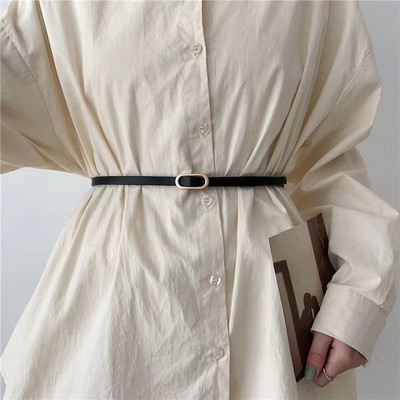 Tanki remen s podesivim čvorom, ženski visokokvalitetni dugi remen od meke pu kože, jakna s metalnom kopčom, ženski remen za haljine x645