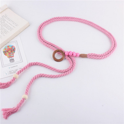 Szőtt derékszíj Női deréköv Kender kötél Vintage kerek csatos farmer fűző öv csípő magas ruha derékpánt kellékek