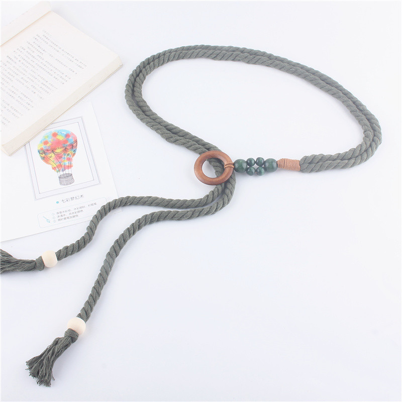 Szőtt derékszíj Női deréköv Kender kötél Vintage kerek csatos farmer fűző öv csípő magas ruha derékpánt kellékek